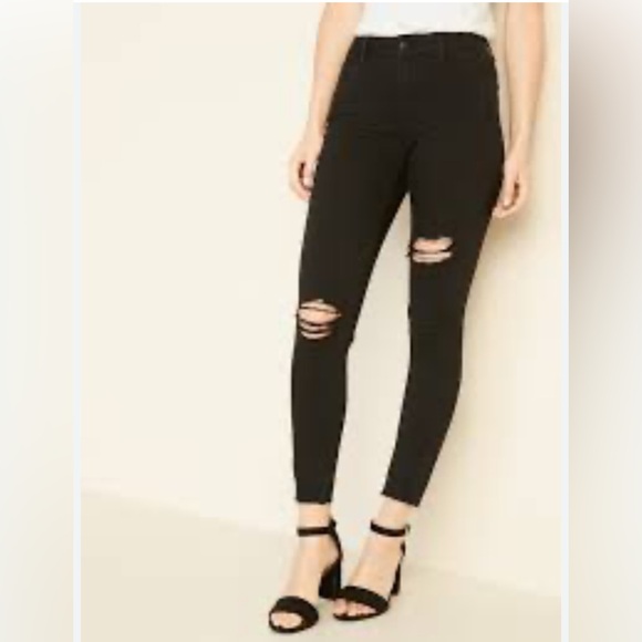 Old Navy Denim - Old Navy ROCKSTAR Black Super Skinny High Rise Jeans Size 16